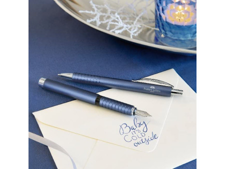 FABER-CASTELL Stylo plume Essentio Aluminium, bleu, M