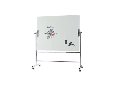 Bi-Office Tableau en verre, magnétique, mobile, pivotant