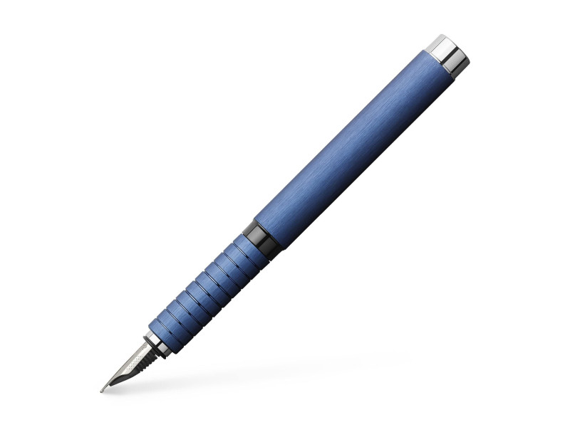 FABER-CASTELL Stylo plume Essentio Aluminium, bleu, B