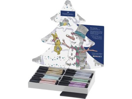 FABER-CASTELL Feutre PITT artist pen, présentoir de 90