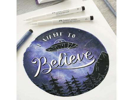 FABER-CASTELL Feutre PITT artist pen, étui de 4