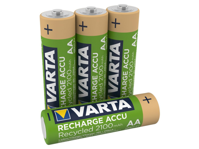 VARTA Pile NiMH 'RECHARGE ACCU Recycled', Micro AA, 2100 mAh