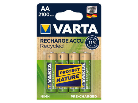 VARTA Pile NiMH 'RECHARGE ACCU Recycled', Micro AA, 2100 mAh