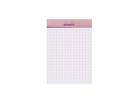RHODIA Bloc agrafé No. 11, A7, quadrillé 5x5, rose poudré