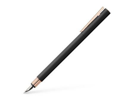 FABER-CASTELL Stylo plume NEO Slim métal, noir/rose, M