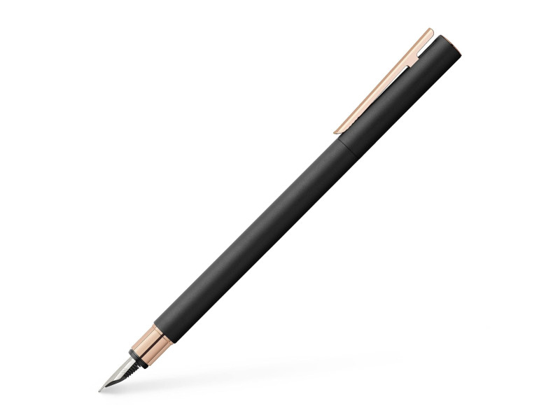 FABER-CASTELL Stylo plume NEO Slim métal, noir/rose, M