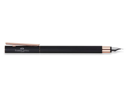 FABER-CASTELL Stylo plume NEO Slim métal, noir/rose, B
