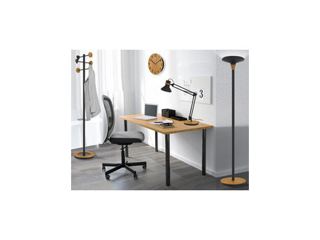 UNiLUX Lampadaire à LED BALY BAMBOO, dimmable, noir-bambou