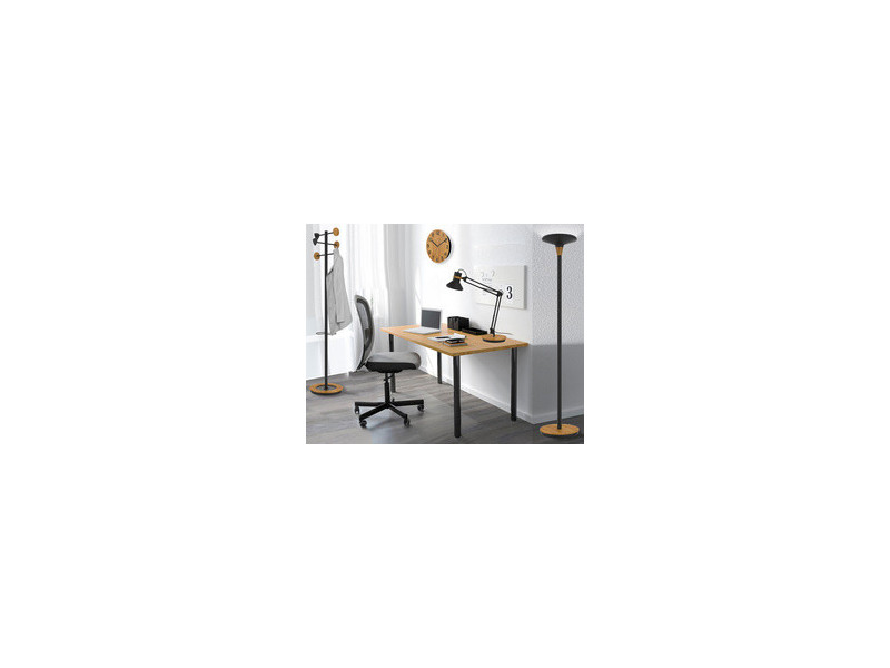 UNiLUX Lampadaire à LED BALY BAMBOO, dimmable, noir-bambou