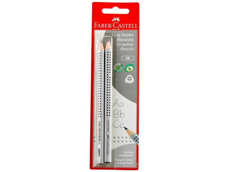 FABER-CASTELL Crayon graphite Jumbo GRIP, blister de 2