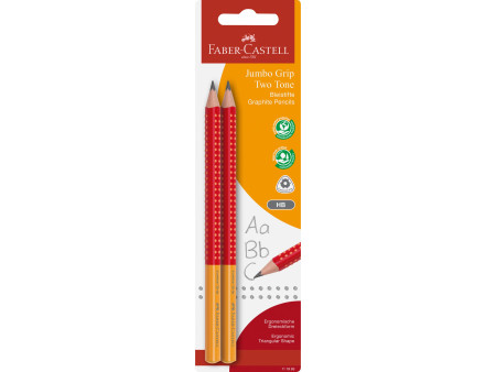 FABER-CASTELL Crayon Jumbo GRIP TWO TONE, carte blister