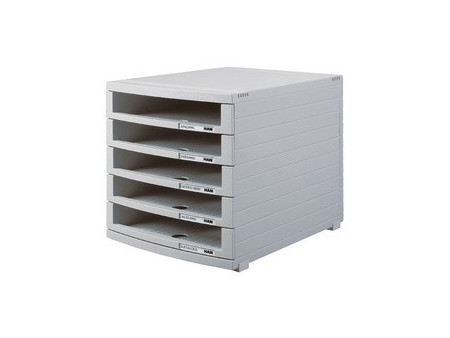 HAN Module de classement CONTUR, 5 tiroirs ouverts, gris