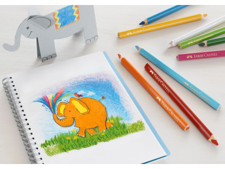 FABER-CASTELL Crayons de couleur triangulaire Jumbo, étui 24