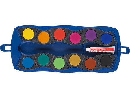 FABER-CASTELL Palette de peinture CONNECTOR 12 couleurs bleu