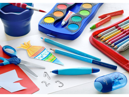FABER-CASTELL Palette de peinture CONNECTOR 12 couleurs bleu