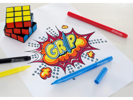FABER-CASTELL Stylo feutre GRIP COLOUR MARKER, étui de 30