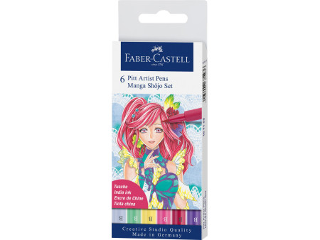 FABER-CASTELL Feutre PITT artist pen Manga Shôjo, étui de 6