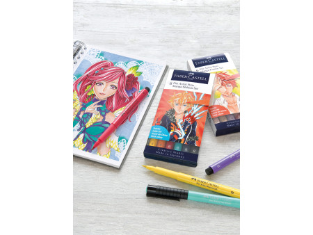 FABER-CASTELL Feutre PITT artist pen Manga Shôjo, étui de 6