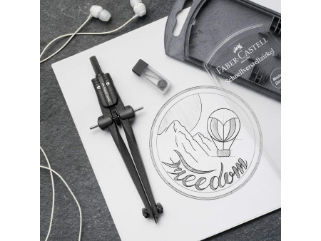 FABER-CASTELL Compas à réglage rapide STREAM, noir