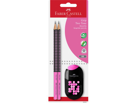 FABER-CASTELL Kit d'écriture GRIP TWO TONE, carte blister