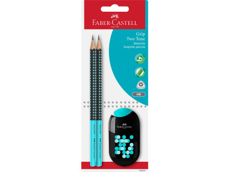 FABER-CASTELL Kit d'écriture GRIP TWO TONE, carte blister