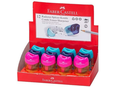 FABER-CASTELL Combi mini gomme - taille-crayon, présentoir