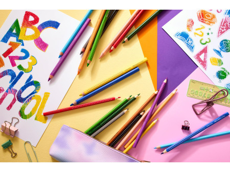 FABER-CASTELL Crayon couleur triangle ColourGRIP, étui promo