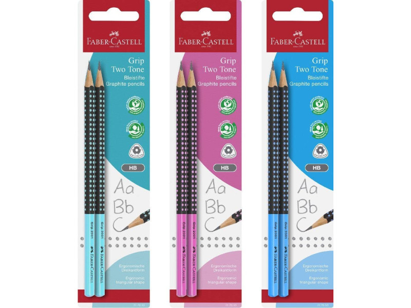 FABER-CASTELL Crayon de papier GRIP 2001 TWO TONE, blister