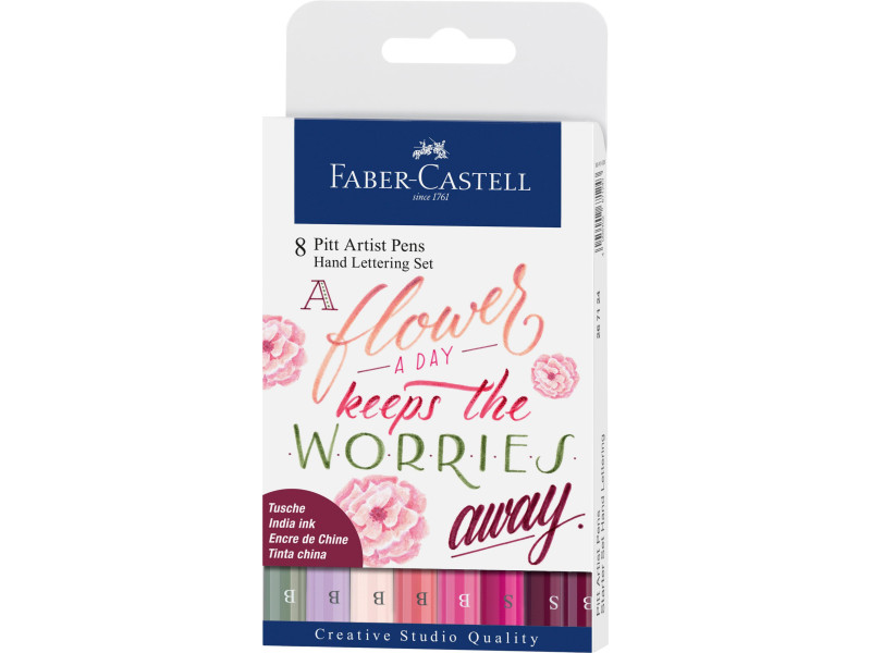 FABER-CASTELL Feutre PITT artist pen, étui de 8