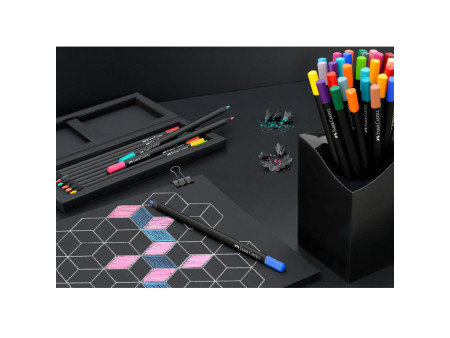 FABER-CASTELL Crayon de couleur Black Edition, étui de 24