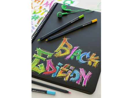 FABER-CASTELL Crayon de couleur Black Edition, étui de 36
