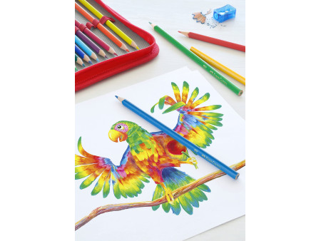 FABER-CASTELL Crayons de couleur triangulaires, étui de 24