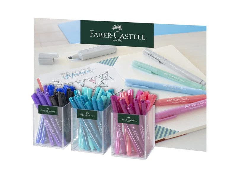 FABER-CASTELL Feutres BROADPEN Pastel, set de 3 pots