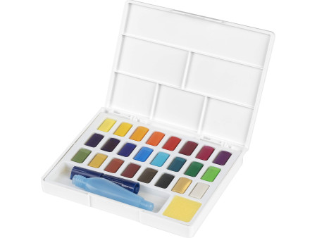 FABER-CASTELL Peinture aquarelle en godets, étui de 24