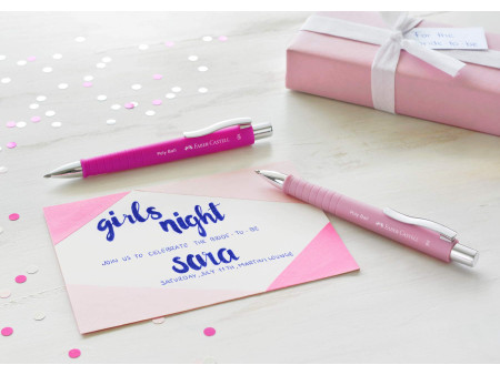 FABER-CASTELL Stylo-bille rétractable POLY BALL XB, rosé