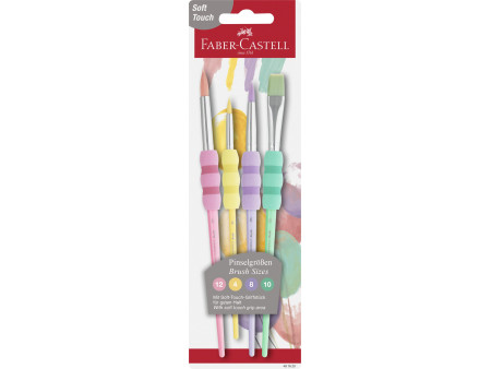 FABER-CASTELL Set de pinceaux à poils synthétiques pastel
