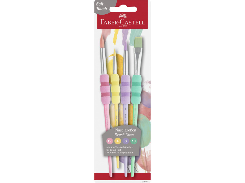 FABER-CASTELL Set de pinceaux à poils synthétiques pastel