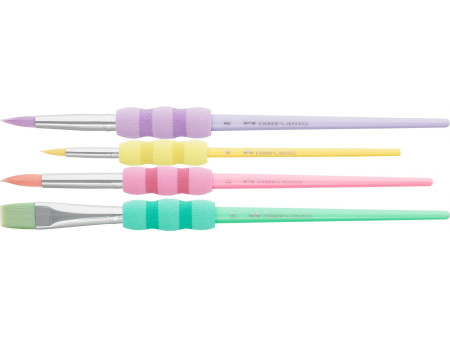 FABER-CASTELL Set de pinceaux à poils synthétiques pastel