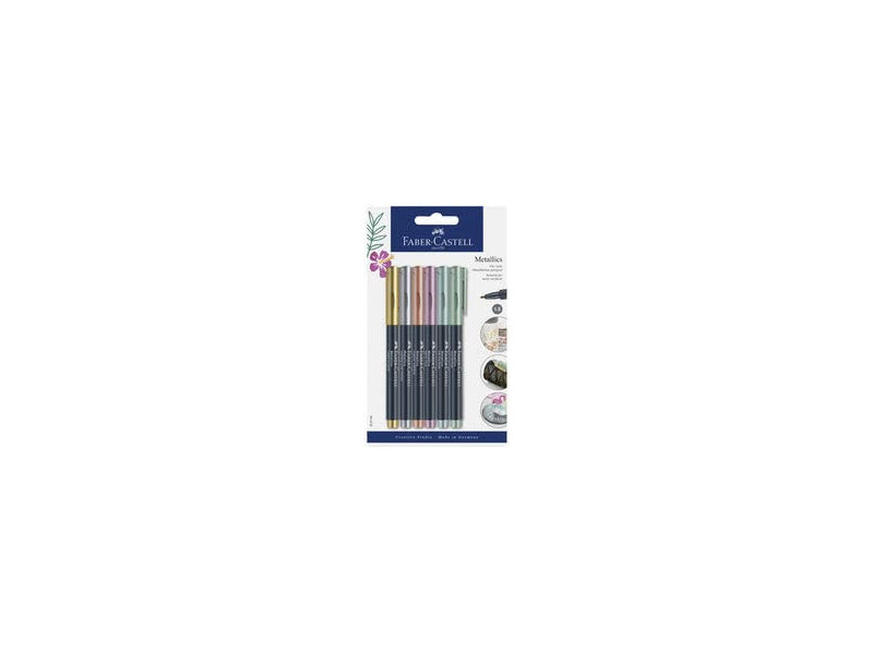 FABER-CASTELL Marqueur Metallics, sur carte blister de 6