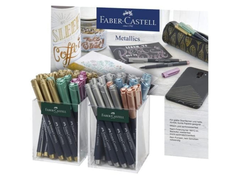 FABER-CASTELL Marqueur Metallic, set de 2 pots