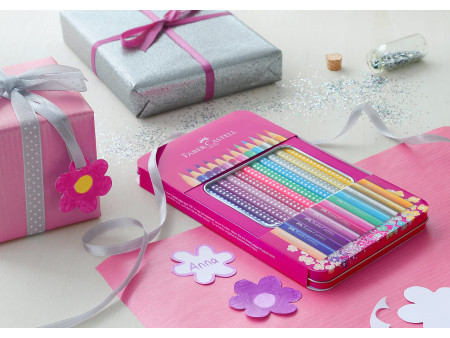 FABER-CASTELL Crayons de couleur triangulaires SPARKLE