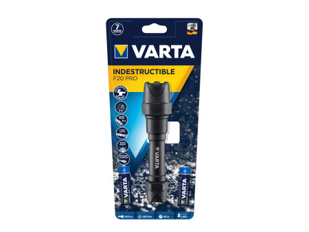 VARTA Lampe de poche 'Indestructible F20 Pro', avec 2x AA