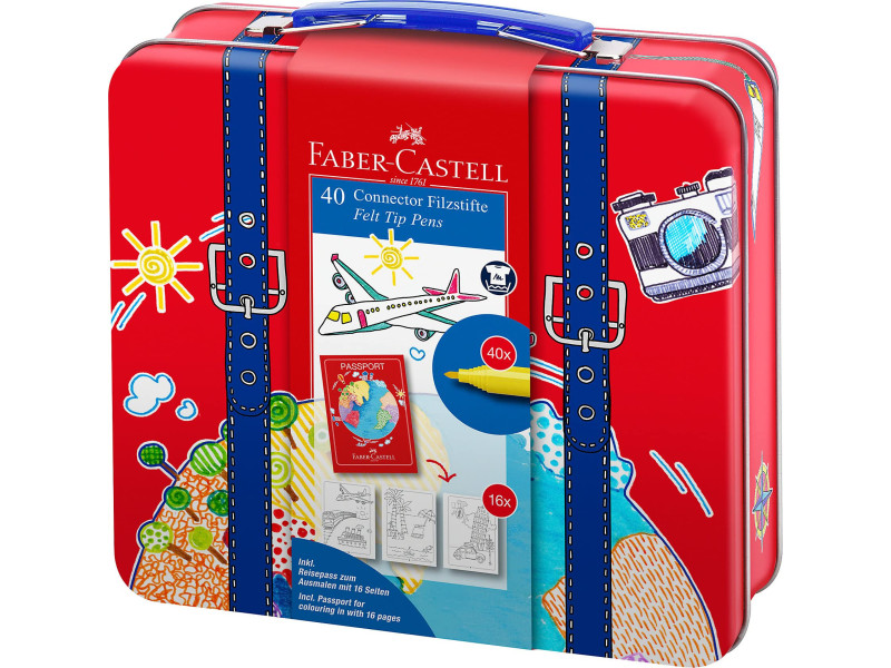 FABER-CASTELL Feutre CONNECTOR PEN, mallette de voyage de 40