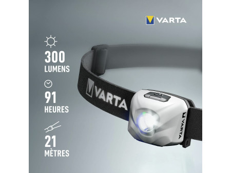 VARTA Lampe frontale Outdoor Sports Ultralight H30R, blanc