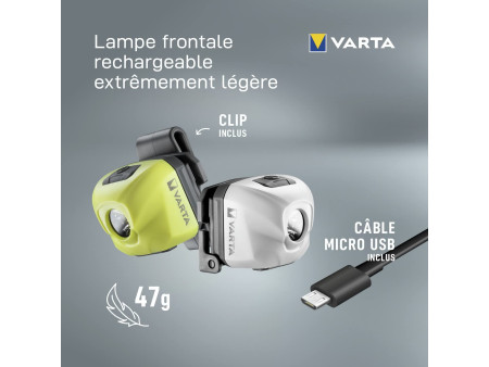 VARTA Lampe frontale Outdoor Sports Ultralight H30R, blanc