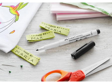 FABER-CASTELL Marqueur pour tissu, noir, sur carte blister