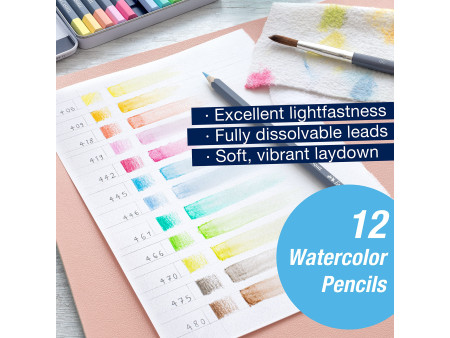 FABER-CASTELL Crayon GOLDFABER Aquarelle, boîte métal de 12