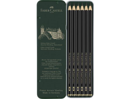 FABER-CASTELL Crayon graphite PITT GRAPHITE Matt, étui de 6