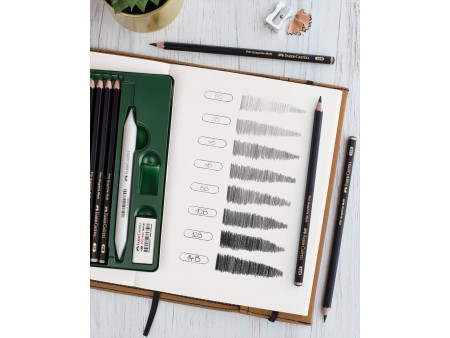 FABER-CASTELL Crayon graphite PITT GRAPHITE Matt, étui de 6