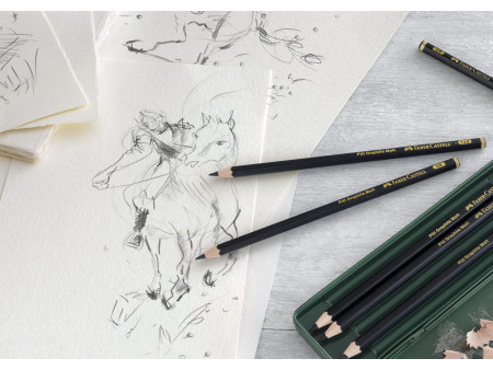 FABER-CASTELL Crayon graphite PITT GRAPHITE Matt, étui de 6